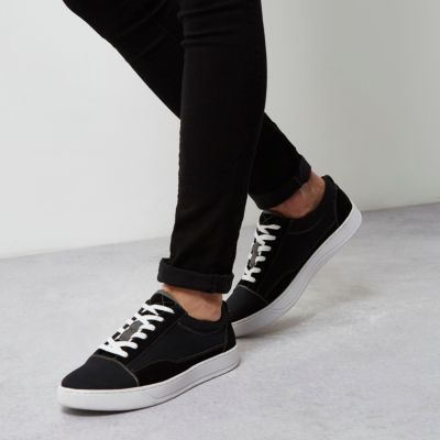 Black canvas trainers